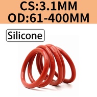 O-Ring Red Silicone Sealing Ring Outer Diameter 102-400mm Thickness 3.1mm Red Silicon O-Shaped Seali