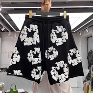 Denim tears kapok foam printing high street loose men and women short sleeve shorts