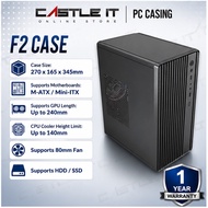 Castle IT F2 Compact MATX Mini ITX Office PC Casing Optional 500W Peak PSU Black