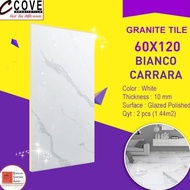 ready GRANITE TILE COVE 60x120 BIANCO CARRARA PUTIH CORAK ABU / GRANIT