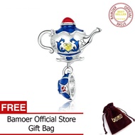 Bamoer ชุบ Platinum ของแท้925เงินสเตอร์ลิงกาน้ำชาวิเศษจี้ Charm สำหรับสร้อยข้อมือหรือสร้อยคอเครื่องป