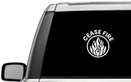 Cease Fire Victory Sign Fire Circle Motivational Inspirational Relationship Humanity Quote Window Laptop Vinyl Decal Decor Mirror Wall Bathroom Bumper Stickers for Car 5.5" Inch