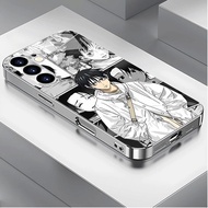 Jujutsu Kaisen (43) Luxury Plated Frame Glass Phone Case For Samsung Galaxy S22 S23 S24 S25 S26 Ultr