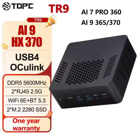 TOPC TR9 Ryzen AI7 Pro mini pc ryzen AI9 HX365 HX370 DDR5 16GB 500GB SSD 5600Mhz NVME PCIe 4.0x4 Diy