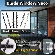 Blade Naco Window 1 Pair/2pcs 4~9 Single / Double Louvres Frames / Nako Tingkap Louvre Window 百叶窗支架那