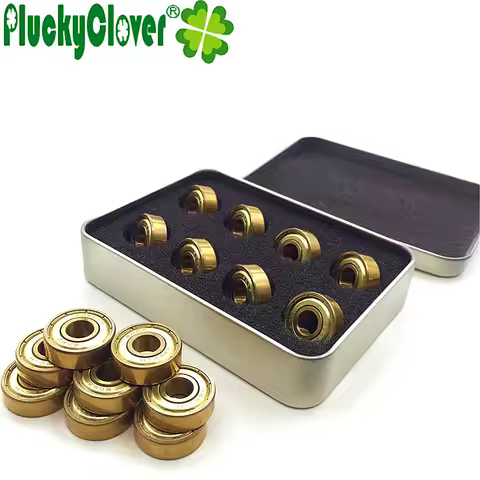16pc 608zz/627z Gold Tatinium Skate Bearings Skateboard Longboard Parts Inline Roller Skates Scooter