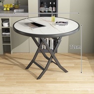 【TikTok】#B9DXSimple Modern Folding Square Table Small Dining Table for Rental Room Foldable Table Portable Outdoor round