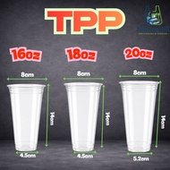 【50pcs】16oz 18oz 20oz Cup Plastik Tpp/ Thailand Gelas Plastik Drinking Water