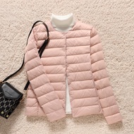 Yisong-Lightweight Down Jacket Women Collarless Liner Winter Short Round Neck White Duck Large Size 