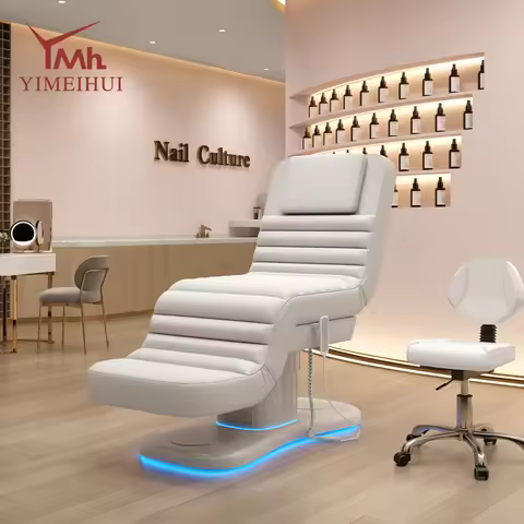 Luxury 3 Motors Electric Beauty Chair with Adjustable Facial Massage Table Eyelash Bed for Beauty Sa