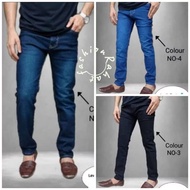 Seluar Jeans Lelaki Slim Fit Kain Bergetha Lambut Pakain Selasa Man's Slim fit Jeans Super Stretchab