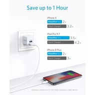 Anker Mini 12W Dual Port Powerport Charger Head Adapter A2620
