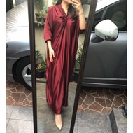 Ariel Gamis Kaftan Lebaran Oversize Dress Long Tops Women Satin Silk Premium (Amd)