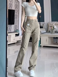 Plus Size Chubby Girl Summer Thin Loose Straight Cargo Pants