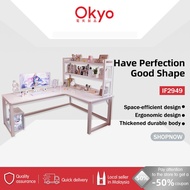 L Shape Gaming Table Corner Desk White Computer Table Meja Komputer Laptop Table Study Table 180CM M
