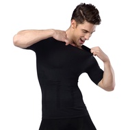 Shaxea Mens Seamless Compression T Shirt Hide Gynecomastia Moobs Slimming Body Shaper Vest Shirt Abs