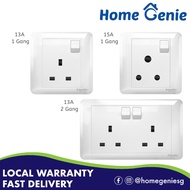 Schneider Affle Plus 13A/15A 250V 1/2 Gang Switch Socket, White
