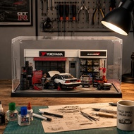 Acrylic Display Box for Tyre Shop Garage Diorama Hot Wheels Mini GT Dustproof Case