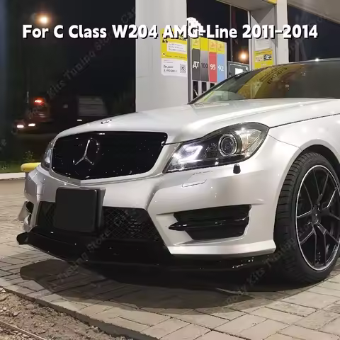 Front Bumper Splitter Lip Spoiler For Mercedes Benz C Class W204 S204 C180 200 220 250 300 350 AMG L