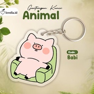 GANTUNGAN Animal Series Acrylic Keychain - Cute Animal Character Keychain