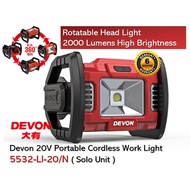 Devon 5532-LI-20 20V Portable Cordless Work Light (2000 Lumens) Without Battery & Charger