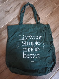 Uniqlo LifeWear 綠色帆布袋