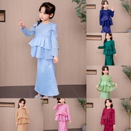 Baju Kurung Budak Perempuan Baju Raya 2024 Sedondon Ibu Anak Hitam Baby Blue Navy Nude