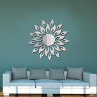 3D Sunflower Mirror Sticker Acrylic Flower Effect Wall Stickers Decals Wall Art Wallpaper Home Kids