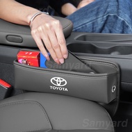 Car Seat Storage Box Car Seat Side Pocket Gap Slit Pocket Storage Organizer For Toyota Corolla Cross Hilux Yaris Agya Wigo Etios RAV4 Vios Wish Altis Camry Interior Accessories