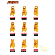 Folded Hazard Warning Safety Floor Sign Papan Bahaya/Caution Permukaan Licin/Wet Floor Cleaning In P