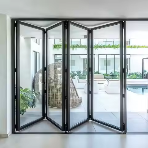 DN Folding Accordion Door Thermal Break Aluminum Foldable Door Interior House Folding Doors Custom S