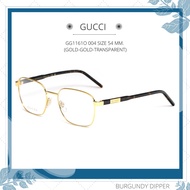 กรอบแว่นตา GUCCI รุ่น GG1161O 004 SIZE 54 MM. (GOLD-GOLD-TRANSPARENT)