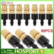 【HCS】50Pcs Misting Nozzles Adjustable Brass Spray Nozzle Garden Hose Sprinkler Head Irrigation Dripp
