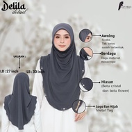 NEW ARRIVAL Tudung Sarung Instant Berdagu Delila Moscrepe Awning Scuba