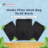 Mesh Bag Kantong Tas Media Filter Aquarium &amp; Kolam Ikan 15x20cm BLACK