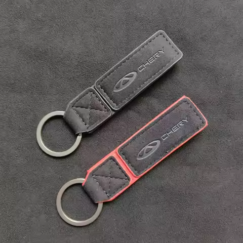 Suede Car Badge Keychain Keyring Key Anti-Loss Pendant For Chery Tiggo 3 4 5 7 Pro 8Pro Max MVM X22 