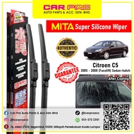 Citroen C5 2005 - 2008 Facelift Sedan-hatch 1 Pair MITA SILICONE COATING Aero Front Wiper Blade TWIN
