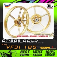 RIM MOTOSIKAL COMSTAR SPORT RIMS CT-505 1.60X17(DISC,F) 1.85X17(DISC,R) FOR SYM VF3I 185 V1,V2,LE,V3 COLOR: GOLD