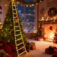 3 Meters/9.84ft[Christmas Decoration Ladder Lights] - 8 Flashing Modes, Christmas Wreath Lights, Chr