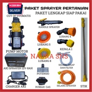 Paket Pompa Sprayer Elektrik AKI 12v 8Ah / Paket Sprayer Pertanian Paket Komplit