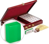 Yellow Mountain Imports Classic Chinese Mahjong Game Set - Emerald - with 148 Translucent Green Tile