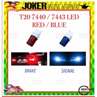 T20 7443 7440 12 RED BLUE LED DUAL CAR  BRAKE STOP TAIL LIGHT BULB 12V WITH FLASHING LED / SIGNAL LI