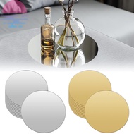 10Pcs Round Mirror Plate 7.87 Inch Acrylic Circle Mirror Tray Circle Mirror Candle Plate  SHOPCYC991