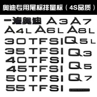 Four Wheel Drive Car Trunk Black Chrome Emblem Sticker For Audi A3 A4 A5 A6L A7 A8L Q3 Q5 Q7 2.0T 3.