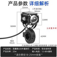 現貨電動摩托車LED射燈惡魔眼改裝外置鋪路照明燈遠近光爆閃日行大燈