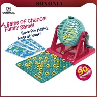 [SONONIA] Bingo Game Set Bingo Machine Toy Bingo Chips Hand Crank Educational Classic