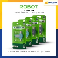 Robot ROCCO108 ROCCO116 ROCCO132 ROCCO164 Flashdisk 8GB 16GB 32GB 64GB Dual OTG Interface USB and Ty
