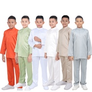 [Kids] 0-12thn Baju Melayu Modern Budak Lelaki - Sage Green Pearl White Off White Nude Oren Bata Sil