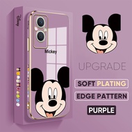 เคส PMP สำหรับ OPPO Reno8 T 5G Reno8 Z 5G Reno8 5G Reno7 Z 5G Reno 7 5G Reno 7 Pro 5G Reno6 Reno 6 5G Reno6 Z 5G Reno 5G รีโน5F เรโน2รีโน2F (ฟรีสายคล้อง) เคสเคสโทรศัพท์ลายขอบสี่เหลี่ยมของ Mikey ชุบหรูหราชุบเคสโทรศัพท์นิ่ม