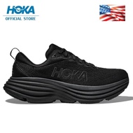 HOKA ONE ONE Bondi 8 (สีดำ) กันกระแทกขีดสุด รองเท้าวิ่งกีฬาชายและหญิง